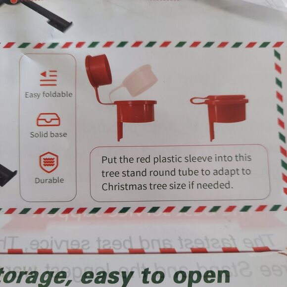 Artificial Christmas Tree Stand 1" 1.25" Or 1.5" Pole Sturdy Metal Folds Easy - Picture 5 of 16